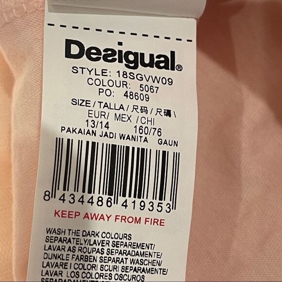 Desigual Dress Lilongue Girl’s Size 13/14 Dance With Me "La Vida Es Chula" Pink - Picture 9 of 11
